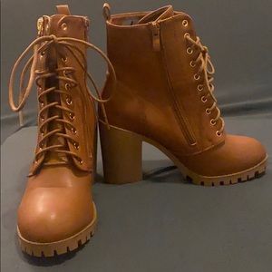 Brown and gold Booties